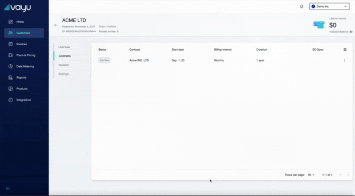 Hubspot Activate Contract