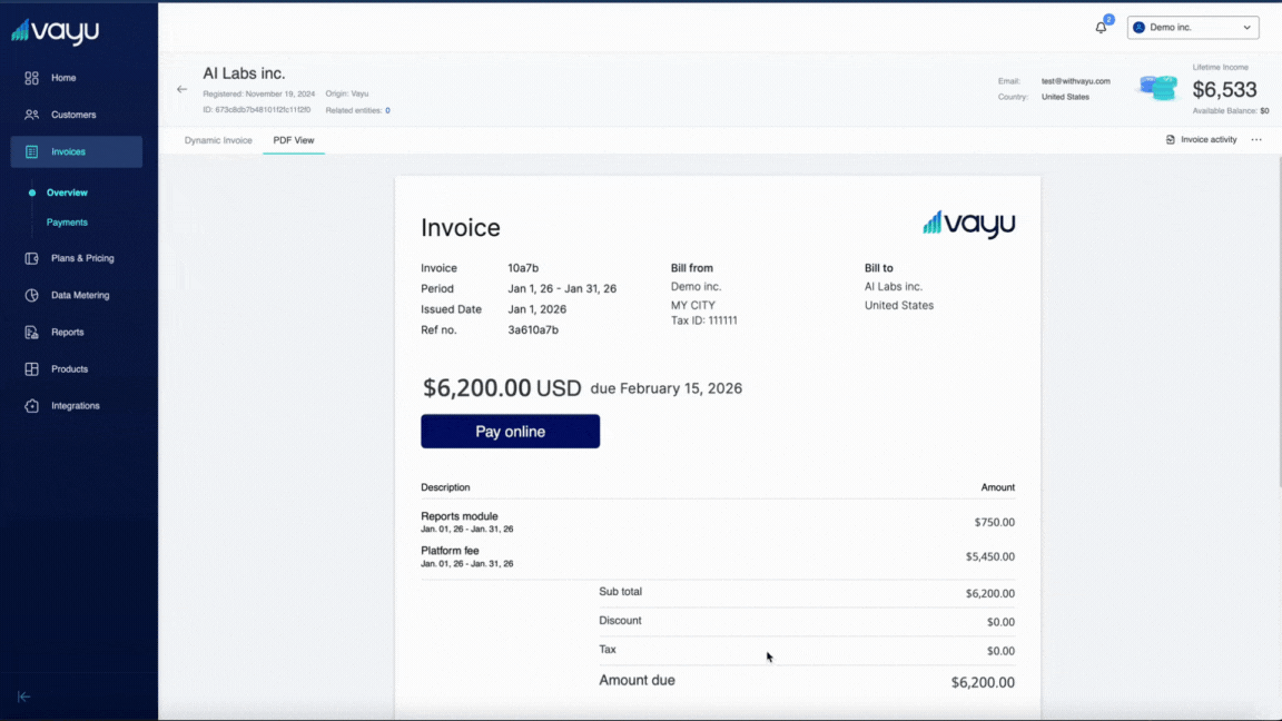 Payfrom Invoice Stripe